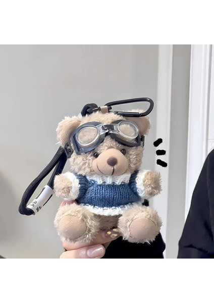 Pilot Ayı Peluş Kolye Yaratıcı Bebek Sevimli Ayı Bebek Anahtarlık Çanta Süs Hediye (Yurt Dışından)