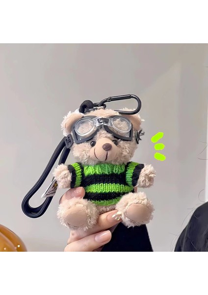 Pilot Ayı Peluş Kolye Yaratıcı Bebek Sevimli Ayı Bebek Anahtarlık Çanta Süs Hediye (Yurt Dışından)