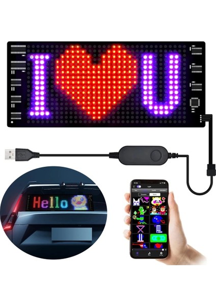 Usbli Kayan Yazı LED Tabela 7X17CM