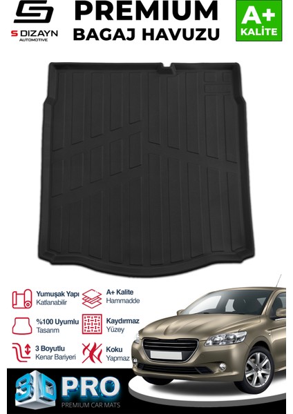 Peugeot 301 3D Pro Bagaj Havuzu 2012 Üzeri A+ Kalite