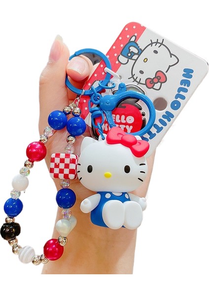 Sanrio Kt Kedi Ekose Balon Çiftler Anahtarlık Araba Anahtarlık Kolye Küçük Hediyeler (Yurt Dışından)