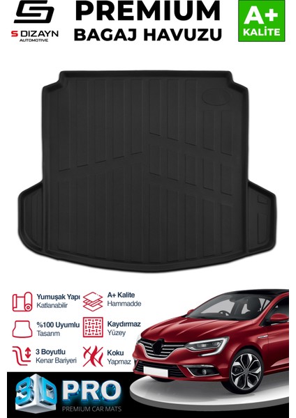 Renault Megane 4 3D Pro Bagaj Havuzu Çift Kulaklı 2016 Üzeri A+ Kalite