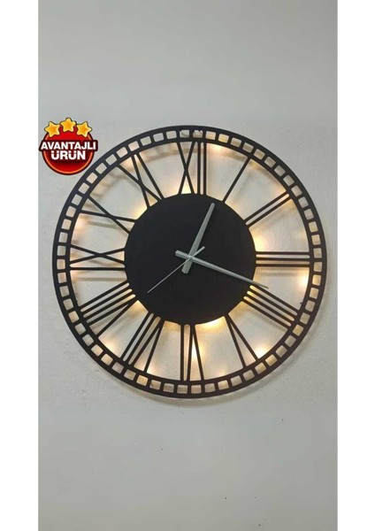 Modern Roma Rakamlı Işıklı Duvar Saati Oturma Odası Duvar Saati Anneler Günü Hediyesi