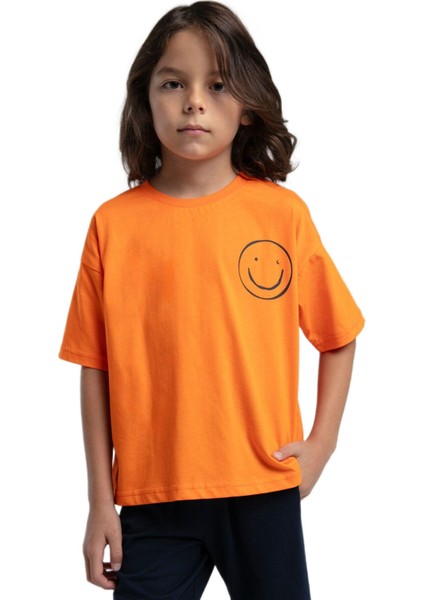 Rolypoly Erkek Çocuk Turuncu Pijama Takım 3575-G