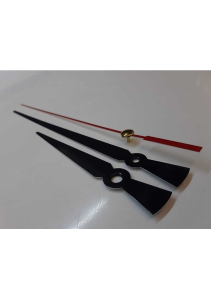 10 cm 13 cm 15 cm Akrep, Yelkovan, Saniye Sessiz Saat Mekanizması Askılı 16 mm Şaft, Siyah Renk