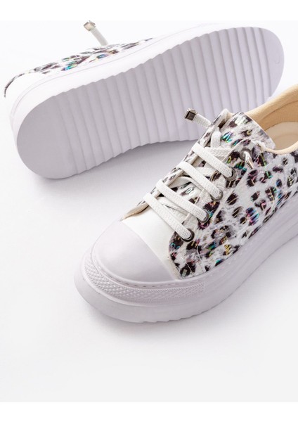 Kız Çocuk Leoparlı Desenli Lastikli Sneaker