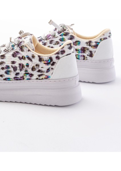 Kız Çocuk Leoparlı Desenli Lastikli Sneaker