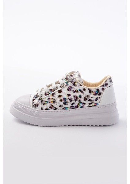 Kız Çocuk Leoparlı Desenli Lastikli Sneaker