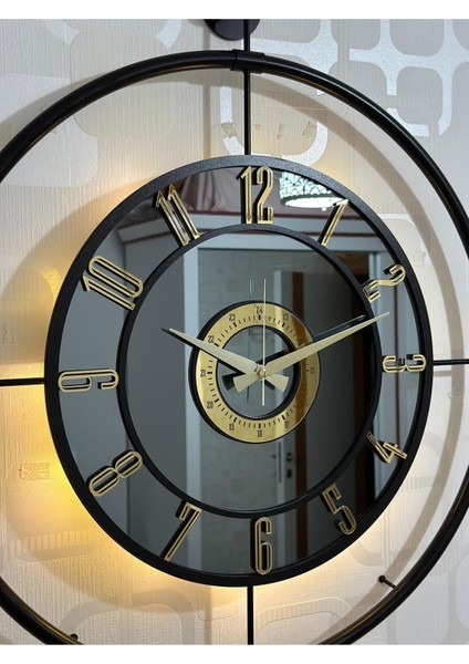 Metal Camlı Duvar Saati (60X80 cm Büyük Boy) Işıklı Gerçek Cam Duvar Saati Modern Tasarım fiyatları