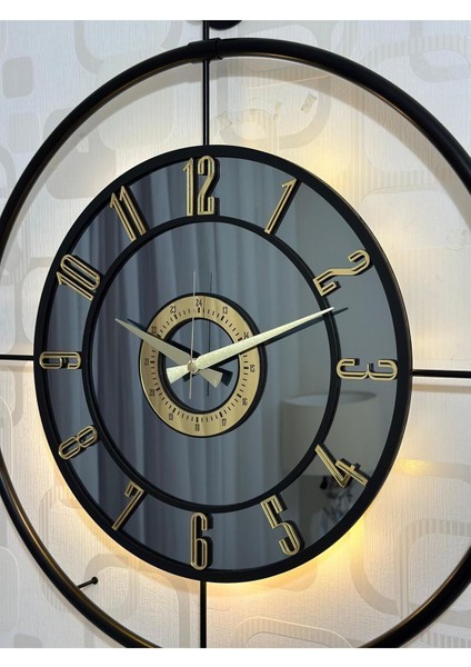 Metal Camlı Duvar Saati (60X80 cm Büyük Boy) Işıklı Gerçek Cam Duvar Saati Modern Tasarım modelleri