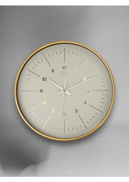 D-218-A-11 Eskitme Kadran 30 cm Sessiz Akar Duvar Saati Gold
