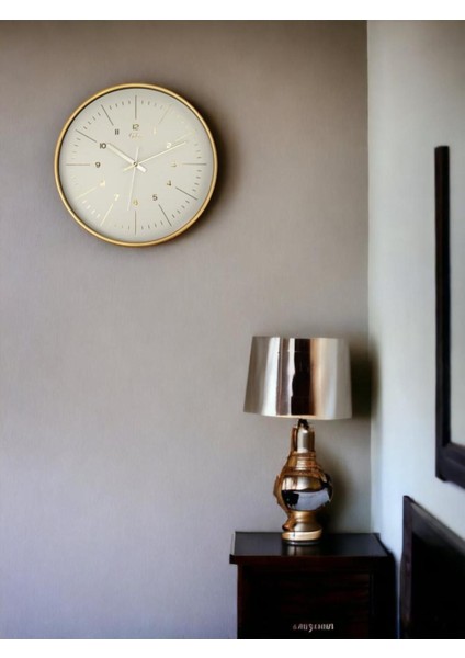 D-218-A-11 Eskitme Kadran 30 cm Sessiz Akar Duvar Saati Gold modelleri