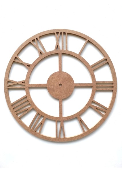 Roma Rakamlı Ham Mdf Boyanabilir Duvar Saati 40 cm
