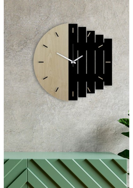 Dekoratif Modern Ahşap Duvar Saati Ritim