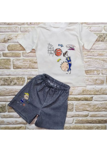 Topçu Erkek Çocuk Baskılı Şortlu Kısa Kollu Tişört 2li Erkek Bebek Takımı fiyatları