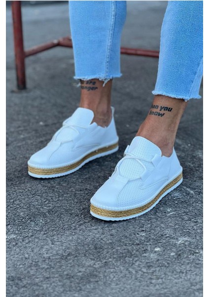 D-Beyaz Erkek Casual AYAKKABI-WG015