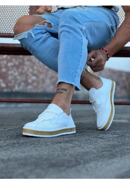 D-Beyaz Erkek Casual AYAKKABI-WG015