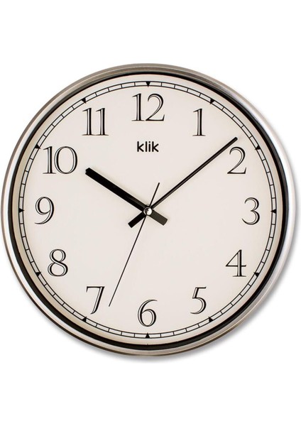 Slim Gümüş Minimalist Duvar Saati