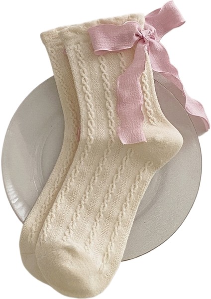 Koreli Kız Çorapları Ilkbahar ve Sonbahar Ipli Yüz Öğrenci ile Tatlı Çorap Kemiksiz Tatlı Rulo Çorap Kadın (Yurt Dışından)