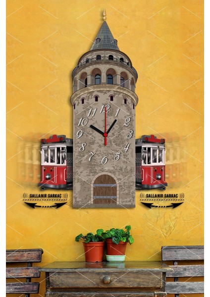 Galata Kulesi Tünel Sallanır Sarkaçlı Duvar Saati