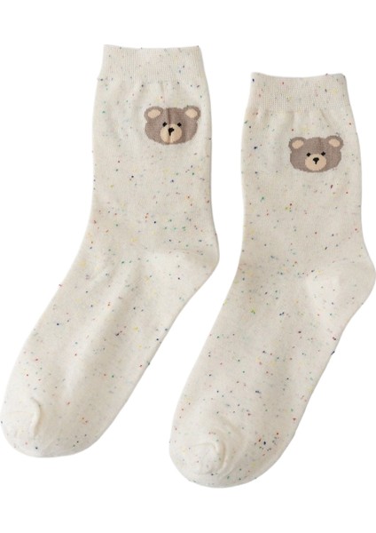 Koreli Kız Çorapları Ilkbahar ve Sonbahar Ipli Yüz Öğrenci ile Tatlı Çorap Kemiksiz Tatlı Rulo Çorap Kadın (Yurt Dışından)