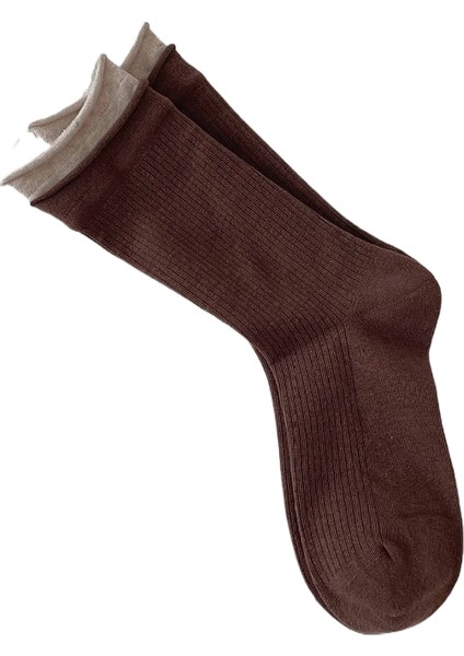 Koreli Kız Çorapları Ilkbahar ve Sonbahar Ipli Yüz Öğrenci ile Tatlı Çorap Kemiksiz Tatlı Rulo Çorap Kadın (Yurt Dışından)