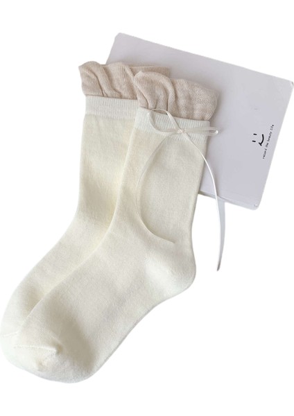 Koreli Kız Çorapları Ilkbahar ve Sonbahar Ipli Yüz Öğrenci ile Tatlı Çorap Kemiksiz Tatlı Rulo Çorap Kadın (Yurt Dışından)