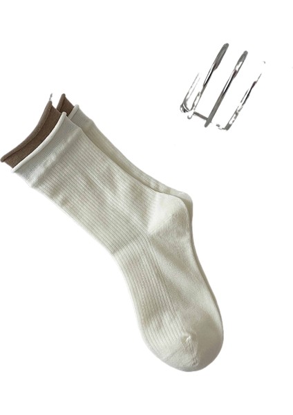Koreli Kız Çorapları Ilkbahar ve Sonbahar Ipli Yüz Öğrenci ile Tatlı Çorap Kemiksiz Tatlı Rulo Çorap Kadın (Yurt Dışından)
