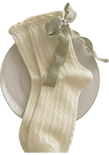 Koreli Kız Çorapları Ilkbahar ve Sonbahar Ipli Yüz Öğrenci ile Tatlı Çorap Kemiksiz Tatlı Rulo Çorap Kadın (Yurt Dışından)