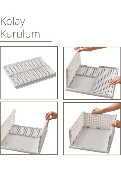 Çok Amaçlı Portatif Plastik Kayar Raflı Dolap Içi Düzenleyici 3’lü Set modelleri