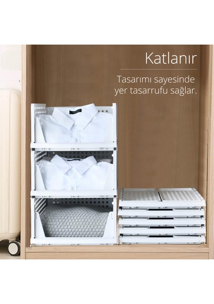 Çok Amaçlı Portatif Plastik Kayar Raflı Dolap Içi Düzenleyici 3’lü Set indirimleri