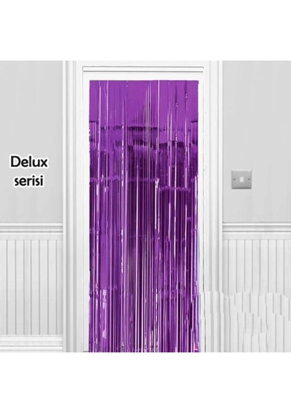 Işıltılı Duvar ve Kapı Perdesi Mor Renk 90X200 cm (4887)