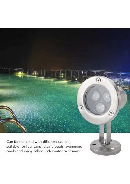 Havuz LED Armatür Aplik Su Geçirmez Açık Alan Aydınlatma Işık Gösterisi Sıva Üstü Krom Kasa Doğal Beyaz 4000K A-KRM-1201 IP68 3W 12V fiyatları