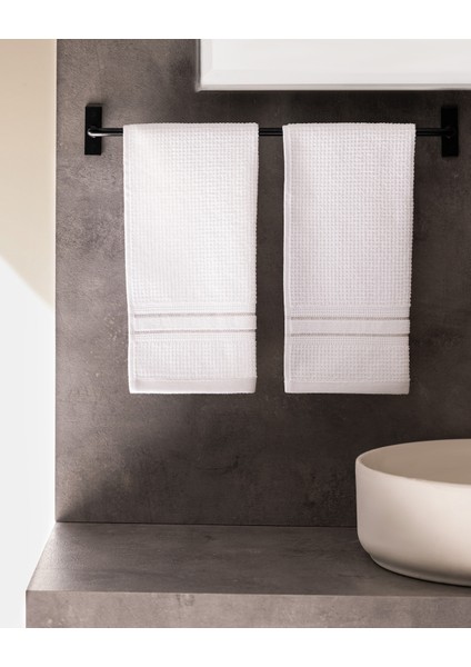 Alissa 2'li %100 Pamuk El Havlusu - Beyaz