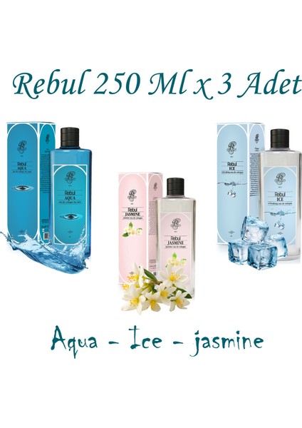 Kolonya 250 ml x 3 Aqua - Ice - Jasmine