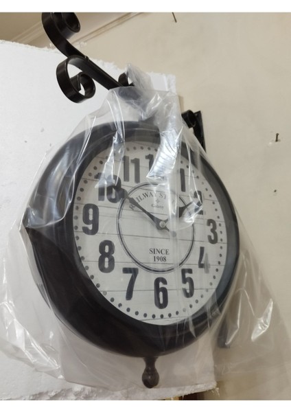Çift Yönlü Büyük Boy Gerçek Ağır Demir Lüks Saat ( 45 Cm. x 37 Cm. ) fırsatları
