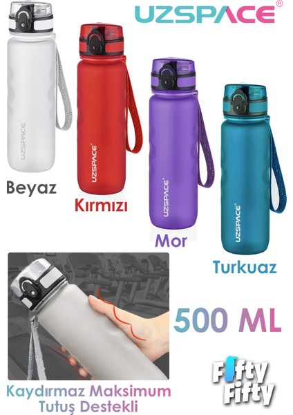 500 ml Kaydırmaz Maksimum Tutuş Destekli Tritan Su Matarası -FFUZ1215NEW