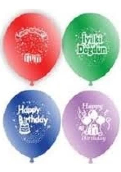 Doğum Günü Iyiki Doğdun Balon 12inc 100 Parça (4887)