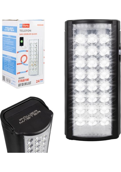 24 Ledli Telefon Şarj Edebilen Işıldak (4887)