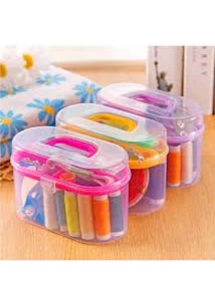 Çantalı Dikiş Çeyiz Seti Iplik - Iğne - Makas- Mezura (4887)