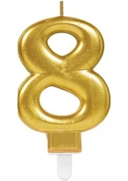 8 Rakam Mum Gold Renk (4887)