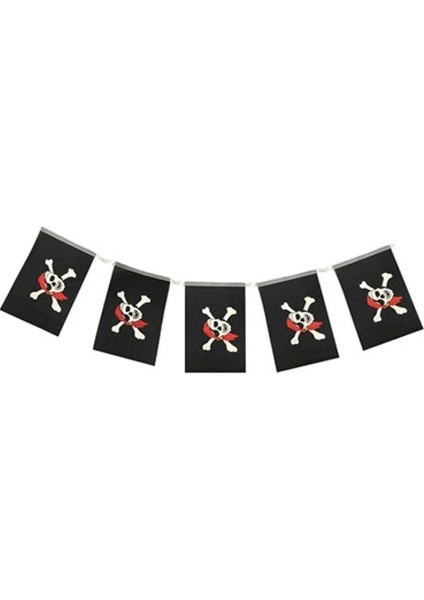 Korsan Partisi Korsan Logo Baskılı Flama Süs Afiş Süsleme 8 Li (4887)