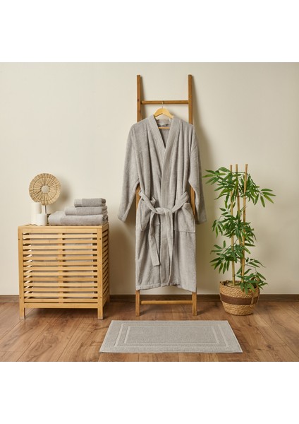 Soft Premium Unisex Bornoz - Gri - S / M