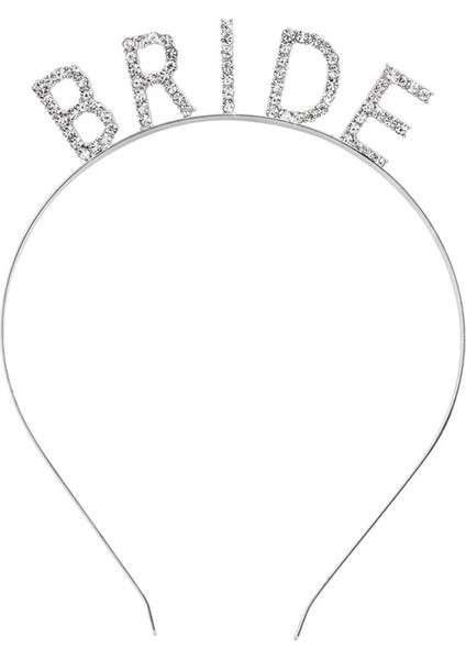 Gümüş Renk Bekarlığa Veda Kristal Taş Bride Tacı Ithal 16X10 cm (4887)