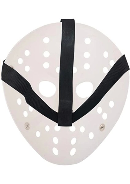 Beyaz Renk Kırmızı Çizgili Tam Yüz Hokey Jason Maskesi Hannibal Maskesi (4887) indirimleri