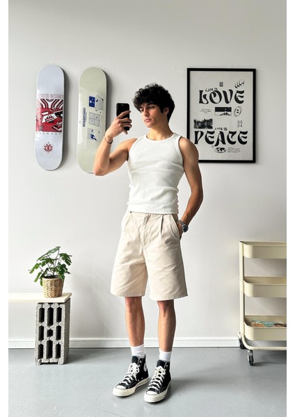 Atelier Premium Basic Ekru Top Tank Atlet
