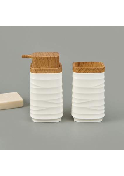 Bath Luna 2'li Sıvı Sabunluk ve Diş Fırçalık Seti - Beyaz fiyatları