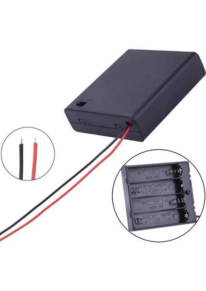 Pil Yuvası 4lü Kapaklı Switchli Aa (IC-233F)