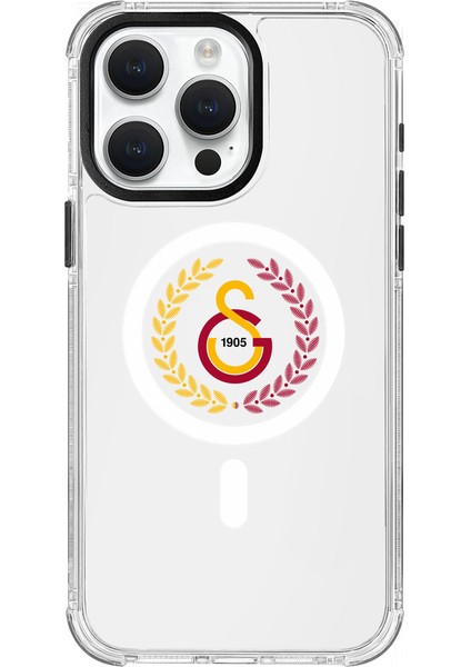 iPhone 15 Pro Max Uyumlu Galatasaray Yaprak Arma Magsafe Lisanslı Telefon Kılıfı
