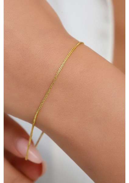 14 Ayar Altın Unisex Ince Palmiye Zincir Bileklik fiyatları